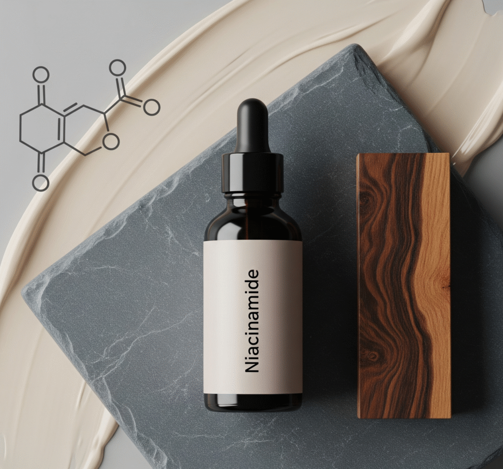 Niacinamide bottle shown