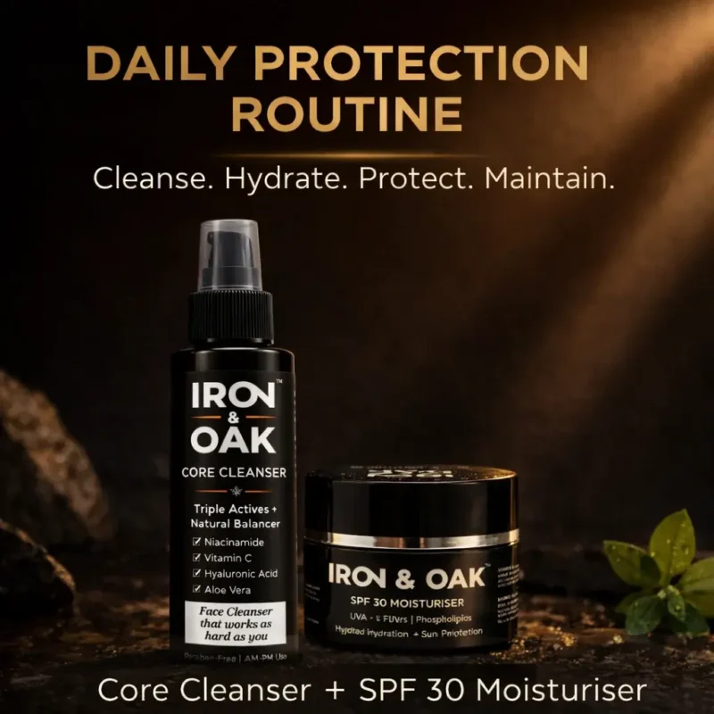 Home daily protection routine | core cleanser & spf 30 moisturiser value pack